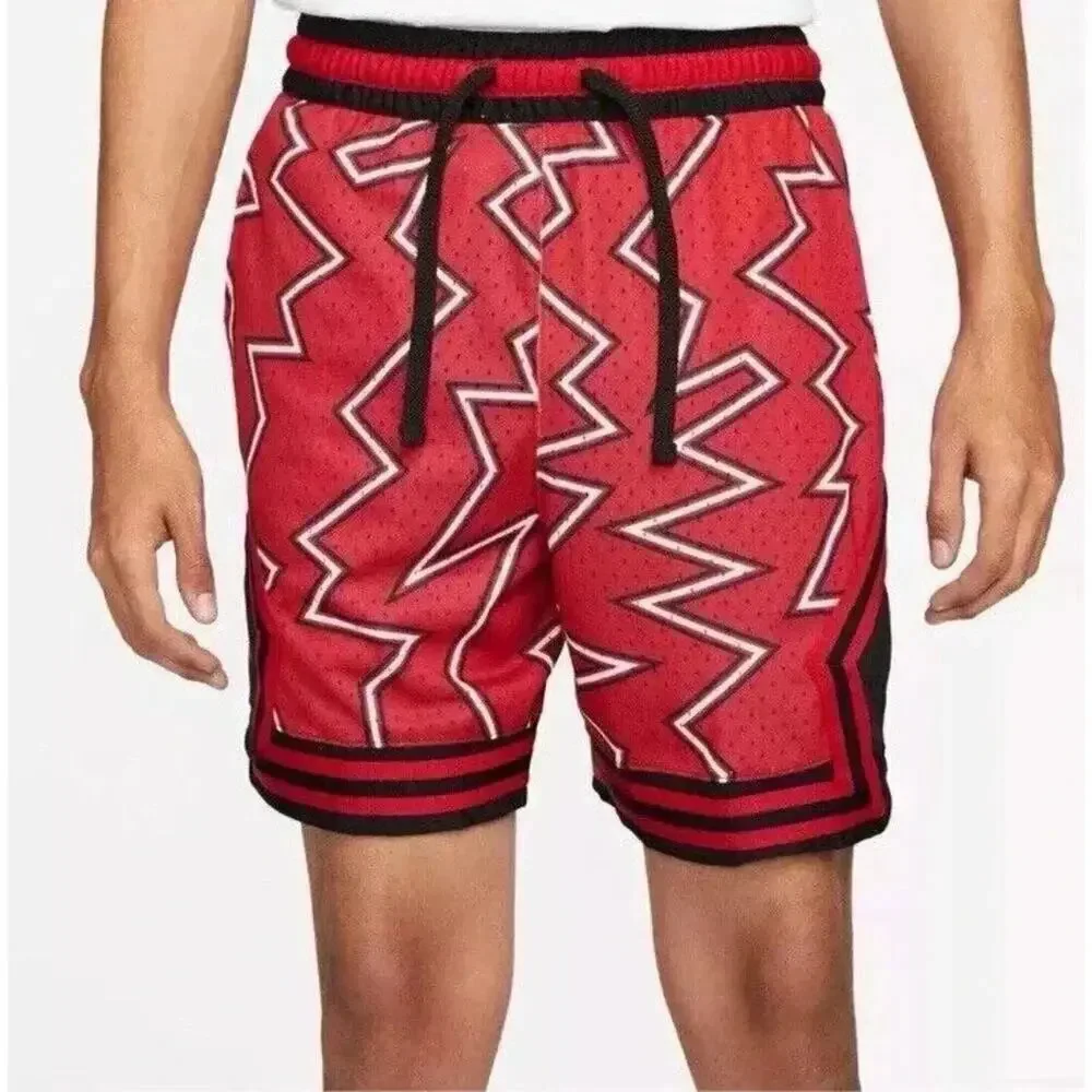 Nike Air Jordan Jumpman AOP Mesh Shorts Red Black XL